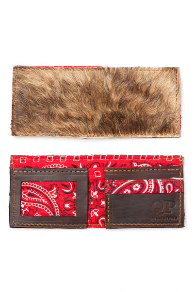 Men's Wallet - Cowhide Red Bandana