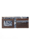 Men's Wallet - Cowhide Blue Bandana