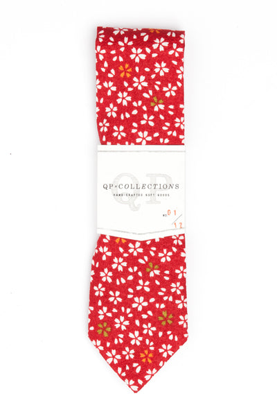 Red Kimono Skinny Tie